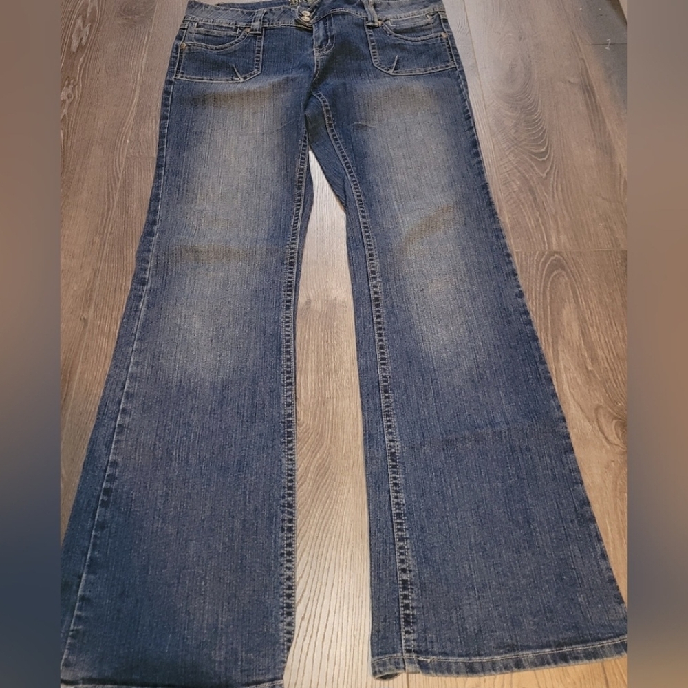 Streetwear  Dark Blue Flare Jeans